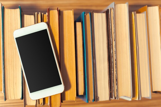 Smartphone on books